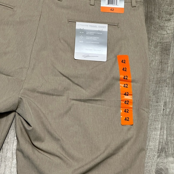 Men's Greg Norman 42 XL Golf Shorts Khaki Chino Khakis Flex Waist Stretch NWT - Picture 6 of 9